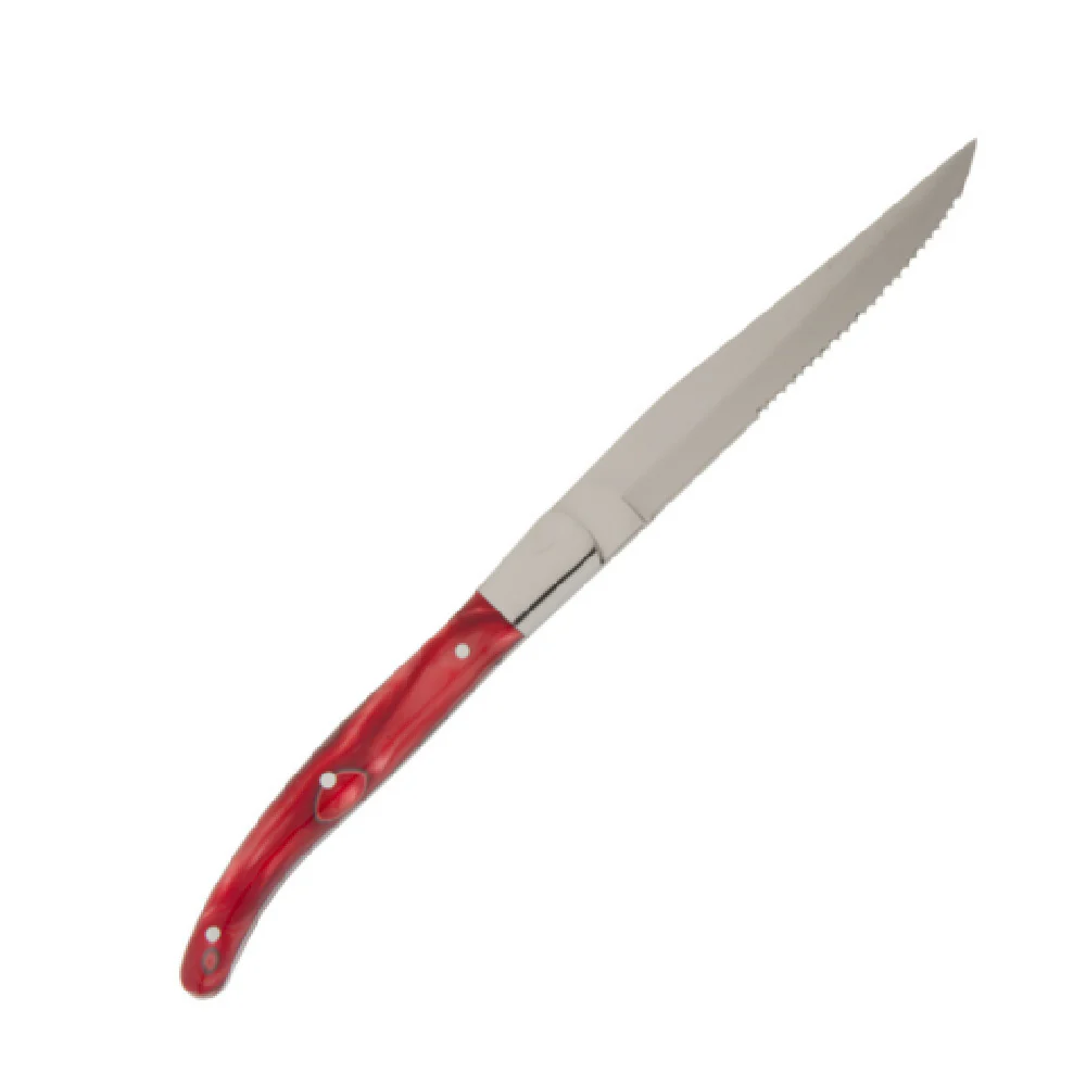 Fortessa 1.5.STK.00.243 9.25 Inch Blade 4.75 Inch Red Handle Steak Knife Fortessa 1.5.STK.00.243 9.25 Inch Blade 4.75 Inch Red Handle Steak Knife