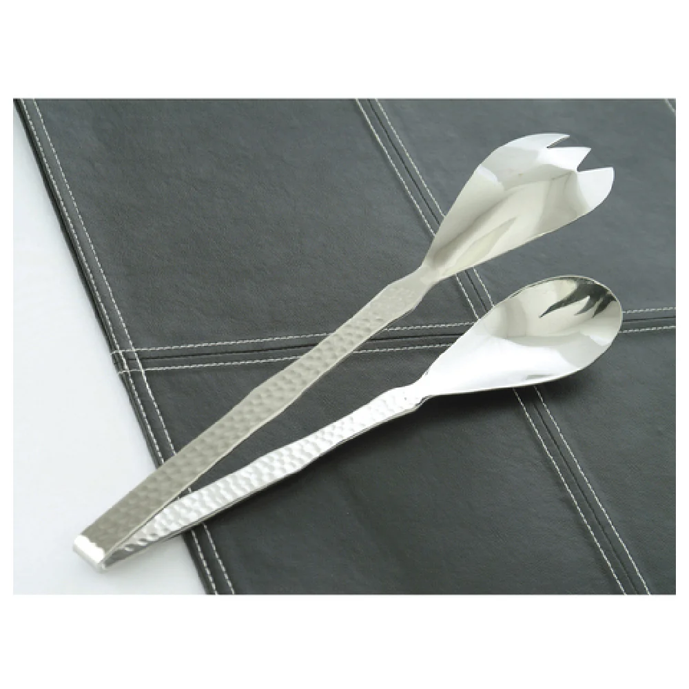 GET Enterprises BSPD-23 11 Inch Salad Tongs One-piece 18/8 Stainless Steel Pounded Finish GET Enterprises BSPD-23 11 Inch Salad Tongs One-piece 18/8 Stainless Steel Pounded Finish
