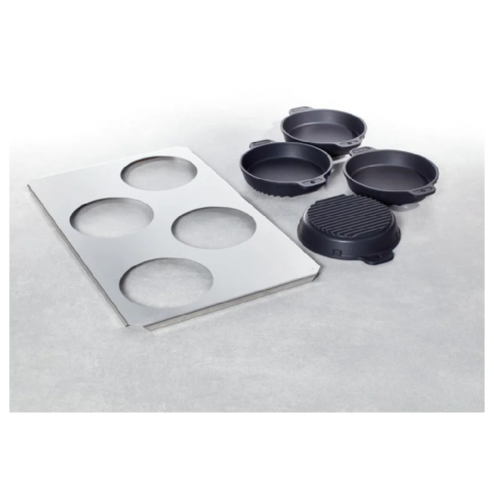 Rational 60.73.286 6-1/4 Inch Steel Carrier Plate with 4 TriLax Coated Pans Rational 60.73.286 6-1/4 Inch Steel Carrier Plate with 4 TriLax Coated Pans