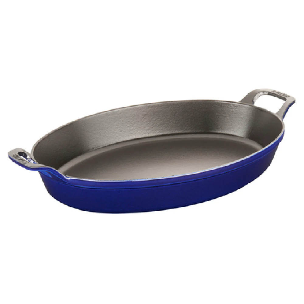 Zwilling 13003291 2-1/4 Qt Enameled Cast Iron Gratin Baking Dish Dark Blue