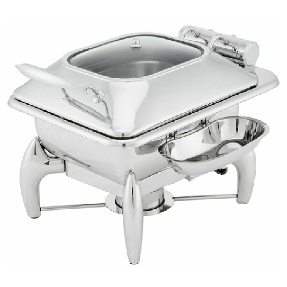 Steelite WLWI35LGL 4 Quart Chafer Rectangular Stainless Steel with Glass Lid Steelite WLWI35LGL 4 Quart Chafer Rectangular Stainless Steel with Glass Lid