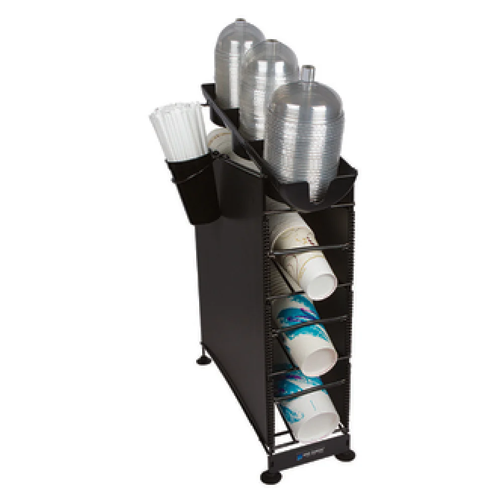 Carlisle C8504WFD 6-3/8 Inch Cup Dispenser Coffee Lid Organizer Steel Wire 4 Tier