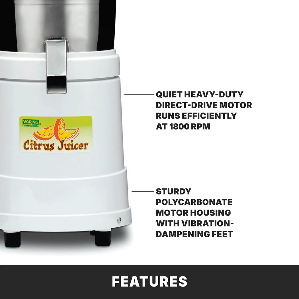 Waring JX40CE 10 Inch Electric Juicer Heavy Duty with Stainless Steel Body Waring JX40CE 10 Inch Electric Juicer Heavy Duty with Stainless Steel Body