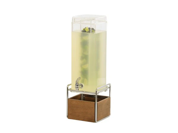 Cal Mil 3703-3INF-49 8-1/4 Inch Mid-Century Beverage Dispenser Infusion Chamber Walnut Chrome