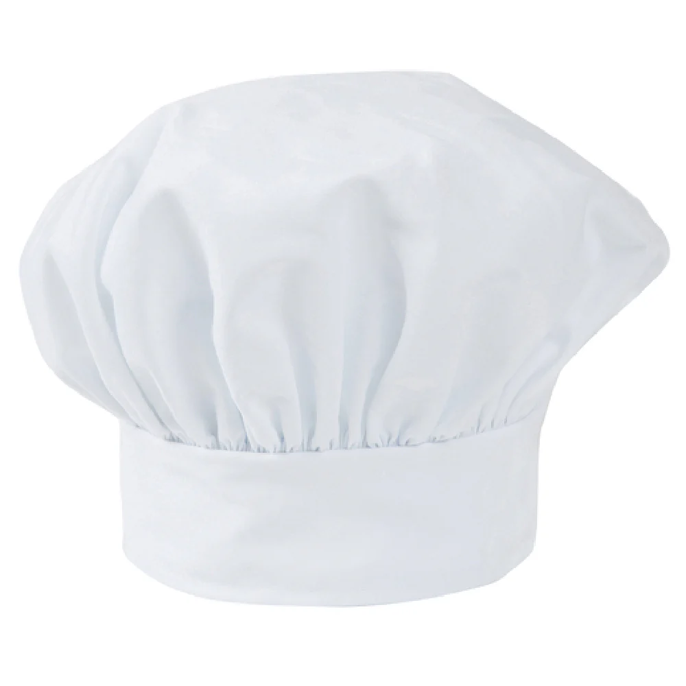 Mercer Culinary M60090WH Chef's Hat Adjustable Velcro Closure White Poly/cotton