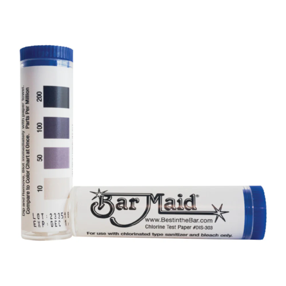Bar Maid DIS-303 Chlorine Test Strips 100 Strips Easy-to-Read Color Chart Bar Maid DIS-303 Chlorine Test Strips 100 Strips Easy-to-Read Color Chart