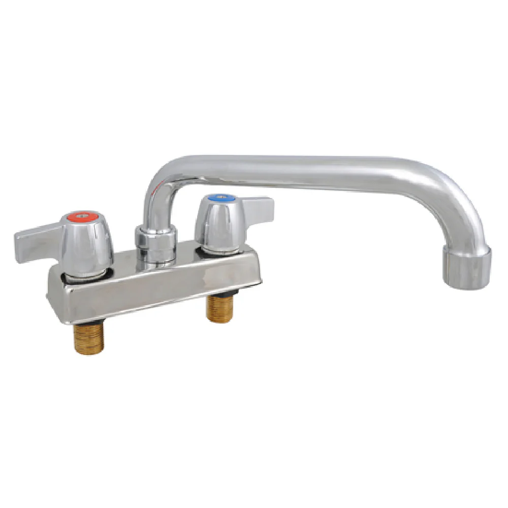BK Resources BKD-12-G 4 Inch Deck Mount Faucet 12 Inch Swing Spout Lead Free Polished Nickel Chrome BK Resources BKD-12-G 4 Inch Deck Mount Faucet 12 Inch Swing Spout Lead Free Polished Nickel Chrome