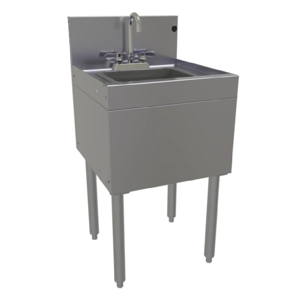 Glastender SWA-18 18 Inch Stainless Steel Underbar Wet Waste Sink with Faucet