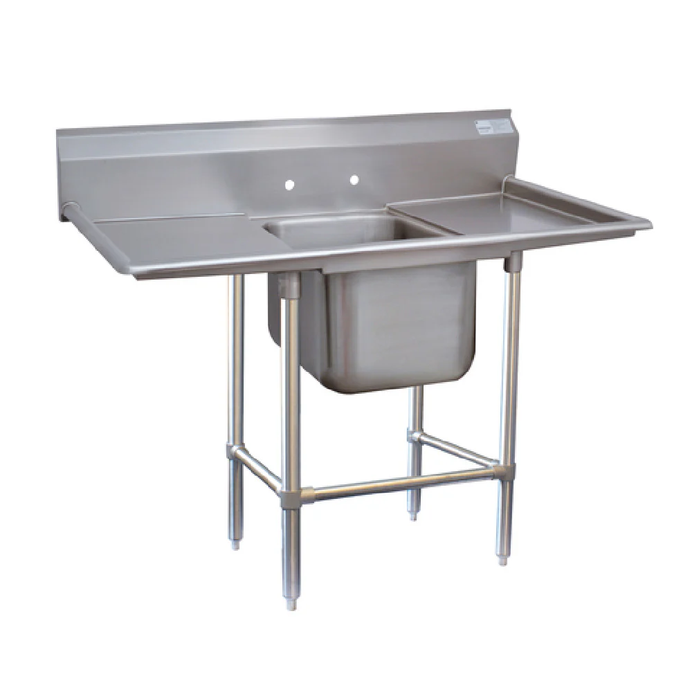 Advance Tabco 94-81-20-18RL 58 Inch Stainless Steel Regaline Sink with Left and Right Drainboards
