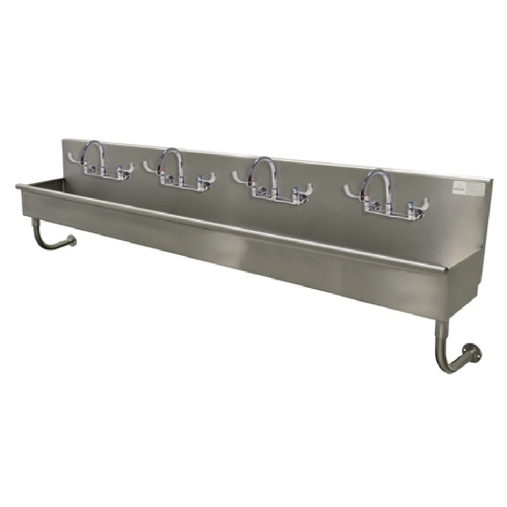 Advance Tabco 19-18-96-ADA-F 96 Inch Multiwash Hand Sink with 4 Faucets Stainless Steel Advance Tabco 19-18-96-ADA-F 96 Inch Multiwash Hand Sink with 4 Faucets Stainless Steel