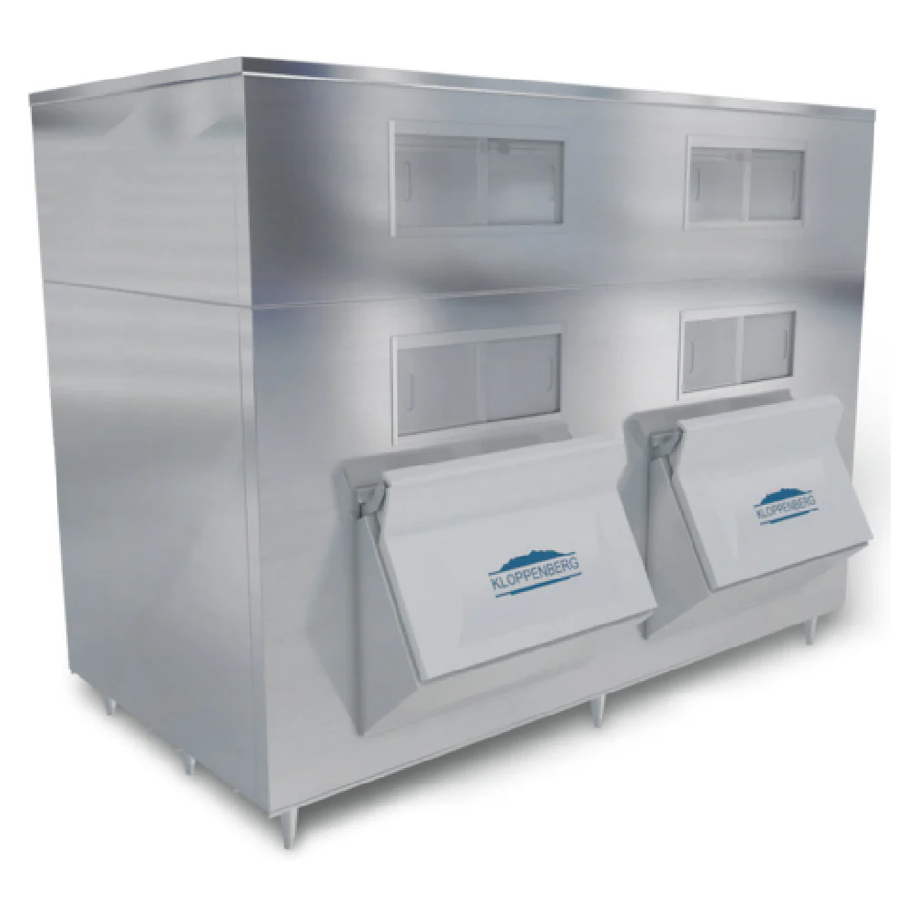 Kloppenberg 4345-SBB 96 Inch Ice Storage Bin Double Door Stainless Steel Kloppenberg 4345-SBB 96 Inch Ice Storage Bin Double Door Stainless Steel