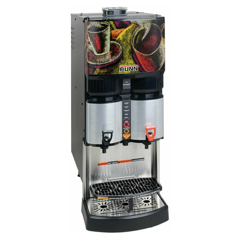 Bunn 34400.0031 12 Inch Ambient LCA-2 Liquid Coffee Dispenser Black Stainless Steel with 2 Dispense Heads