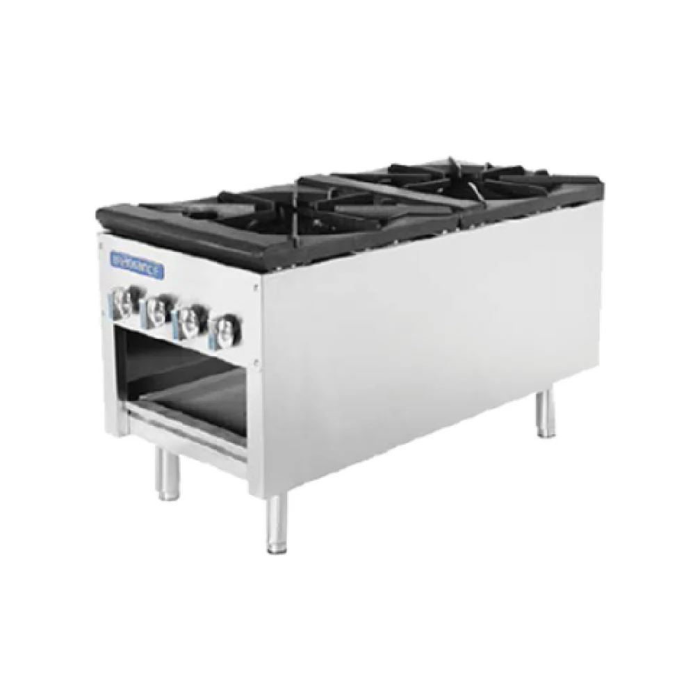 Turbo Air TASP-18-D 18 Inch Radiance Stock Pot Range Gas 2 Burner 158000 BTU Turbo Air TASP-18-D 18 Inch Radiance Stock Pot Range Gas 2 Burner 158000 BTU