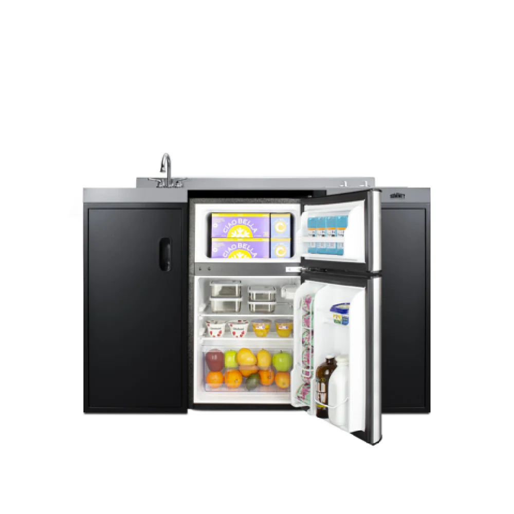 Summit CK55ADASINKL 54 Inch Kitchenette Electric All-in-one Stainless Steel Countertop with 2-burner Cooktop Summit CK55ADASINKL 54 Inch Kitchenette Electric All-in-one Stainless Steel Countertop with 2-burner Cooktop