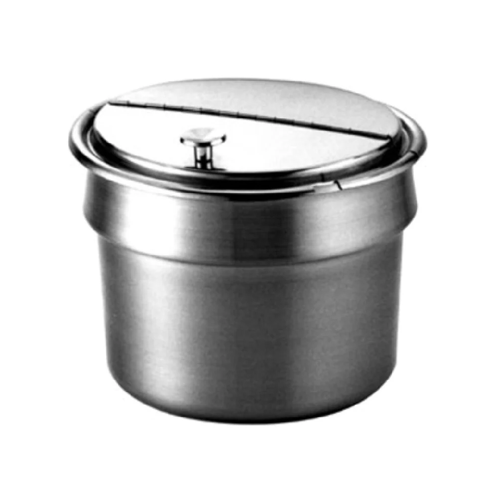 Wells 21057 11 Quart Round Inset with Hinged Lid for Steam Table