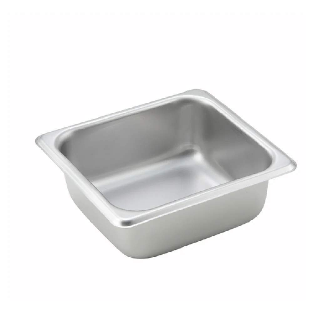 Winco SPS2 6-7/8 Inch Steam Table Pan 25 Gauge Stainless Steel with Straight Sides