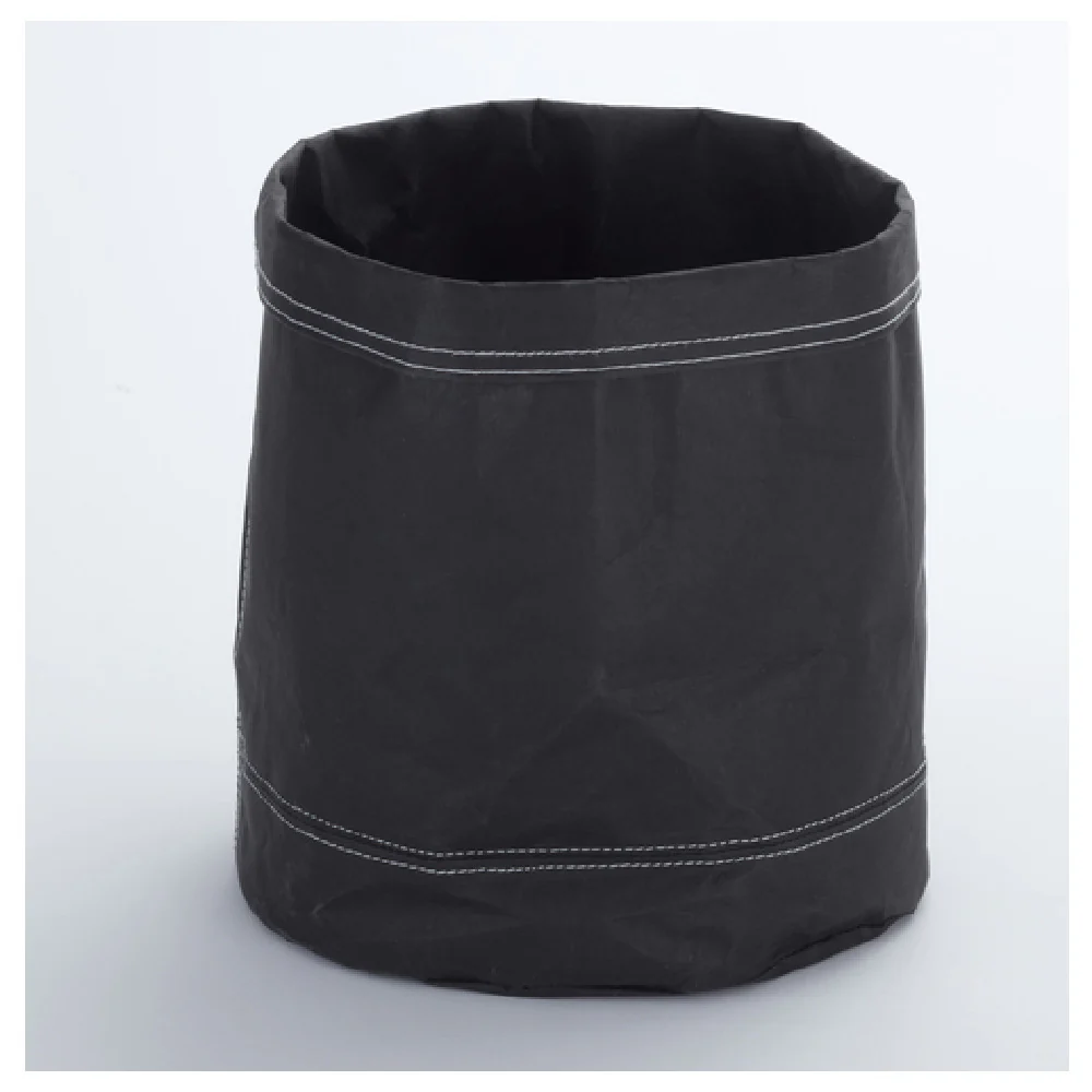 American Metalcraft KBB9 9 Inch Kraft Bag Foldable Rim Reusable Black Paper Bag