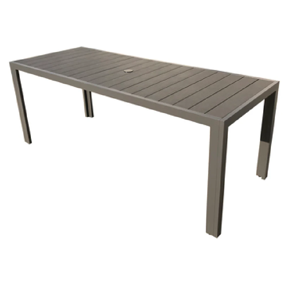 Plantation Prestige Commercial Furniture 8773076-01 76 Inch Dining Table with Umbrella Hole Aluminum Frame Plantation Prestige Commercial Furniture 8773076-01 76 Inch Dining Table with Umbrella Hole Aluminum Frame