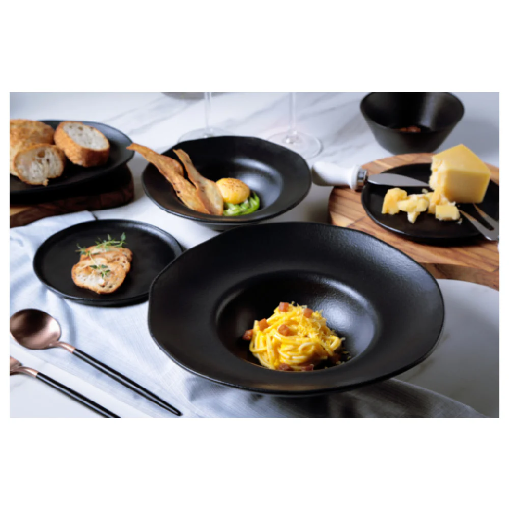 Porto Brasil 126173901 10.8 Inch Dinner Plate Stackable Stoneware Matte Black Porto Brasil 126173901 10.8 Inch Dinner Plate Stackable Stoneware Matte Black