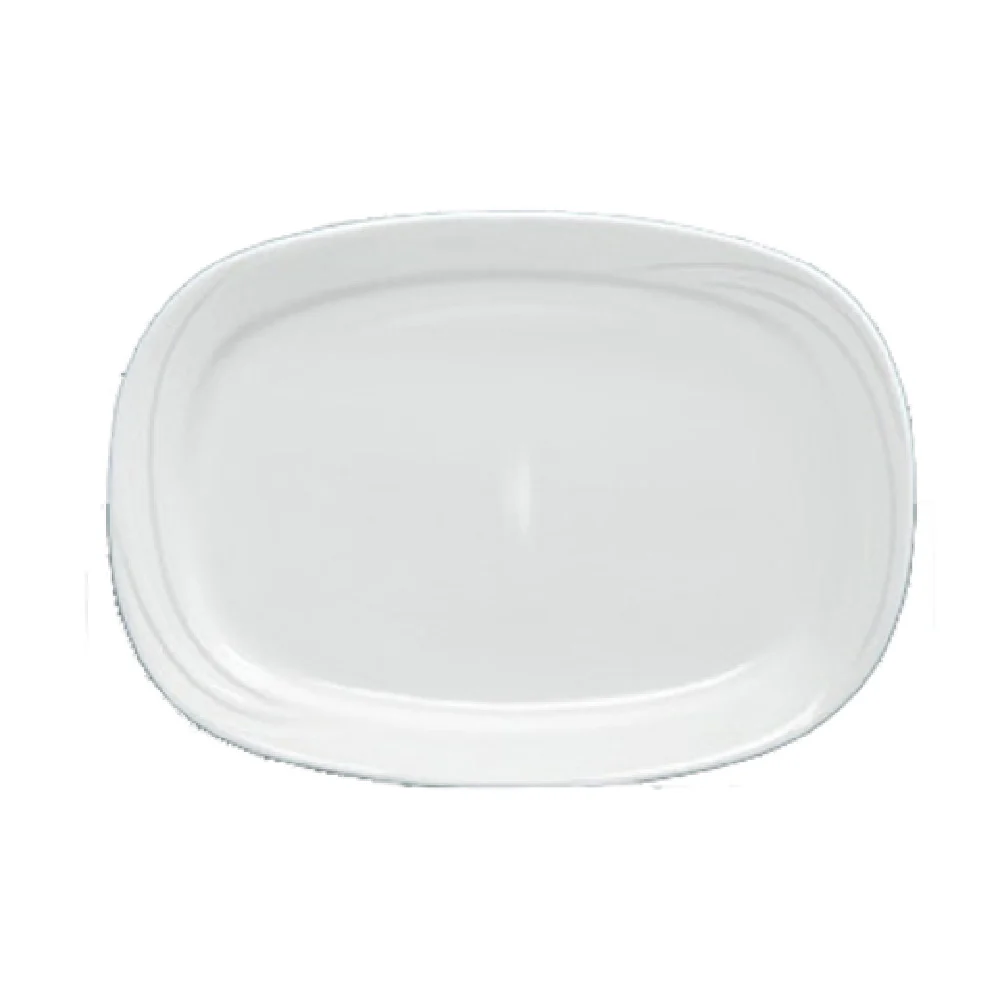 Yanco MM-94 14 Inch Porcelain Miami Platter Dish Embossed White Case Yanco MM-94 14 Inch Porcelain Miami Platter Dish Embossed White Case