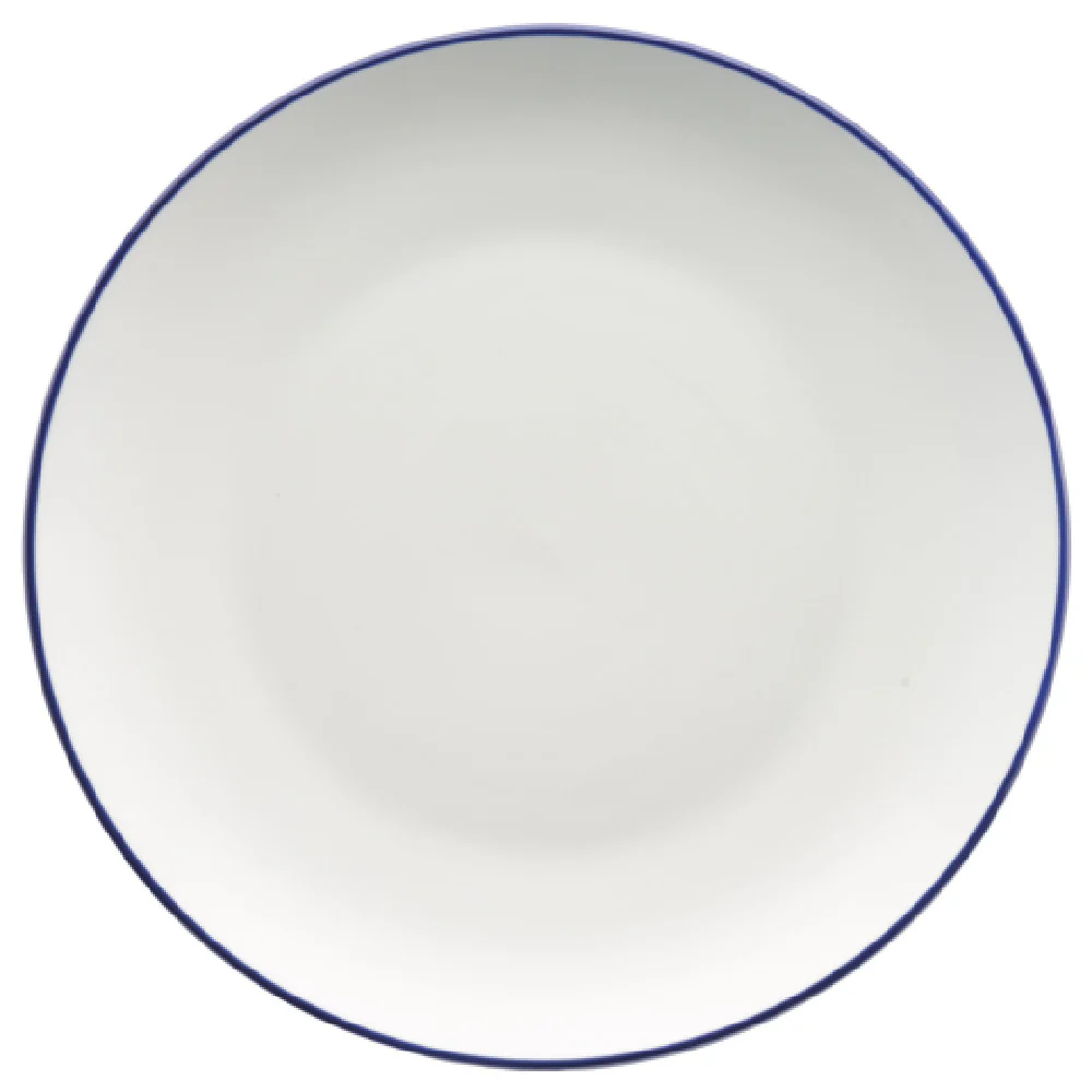 International Tableware TB-21-CB 12 Inch Round Plate Porcelain European White with Blue