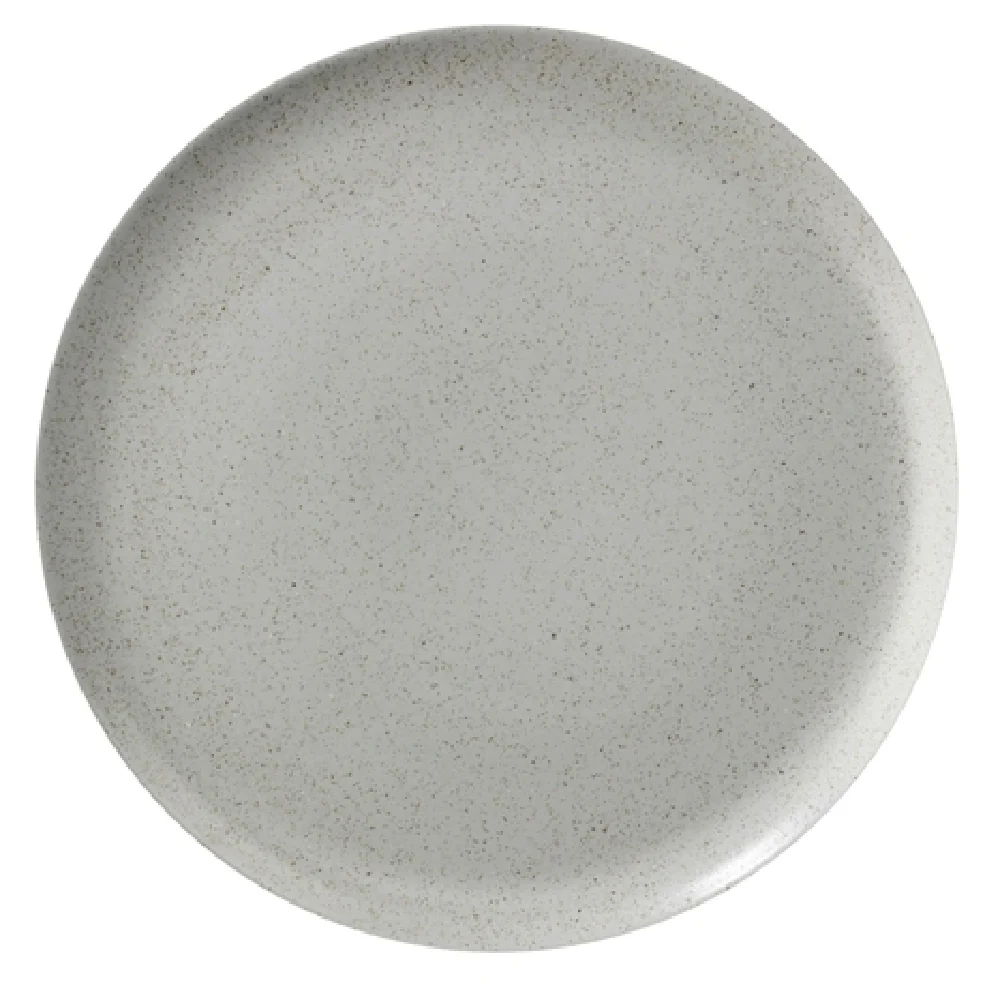 GET Enterprises PA1944712812 11 Inch Dia Coupe Plate Rolled Edge Porcelain Speckled Grey
