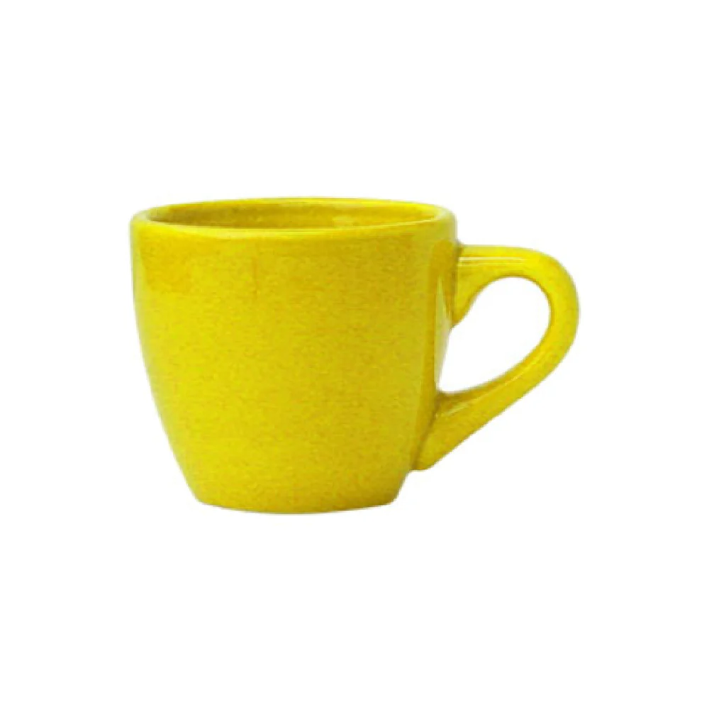 International Tableware CA-35-Y 3-1/2 Oz Round Cup with Handle Ceramic Yellow