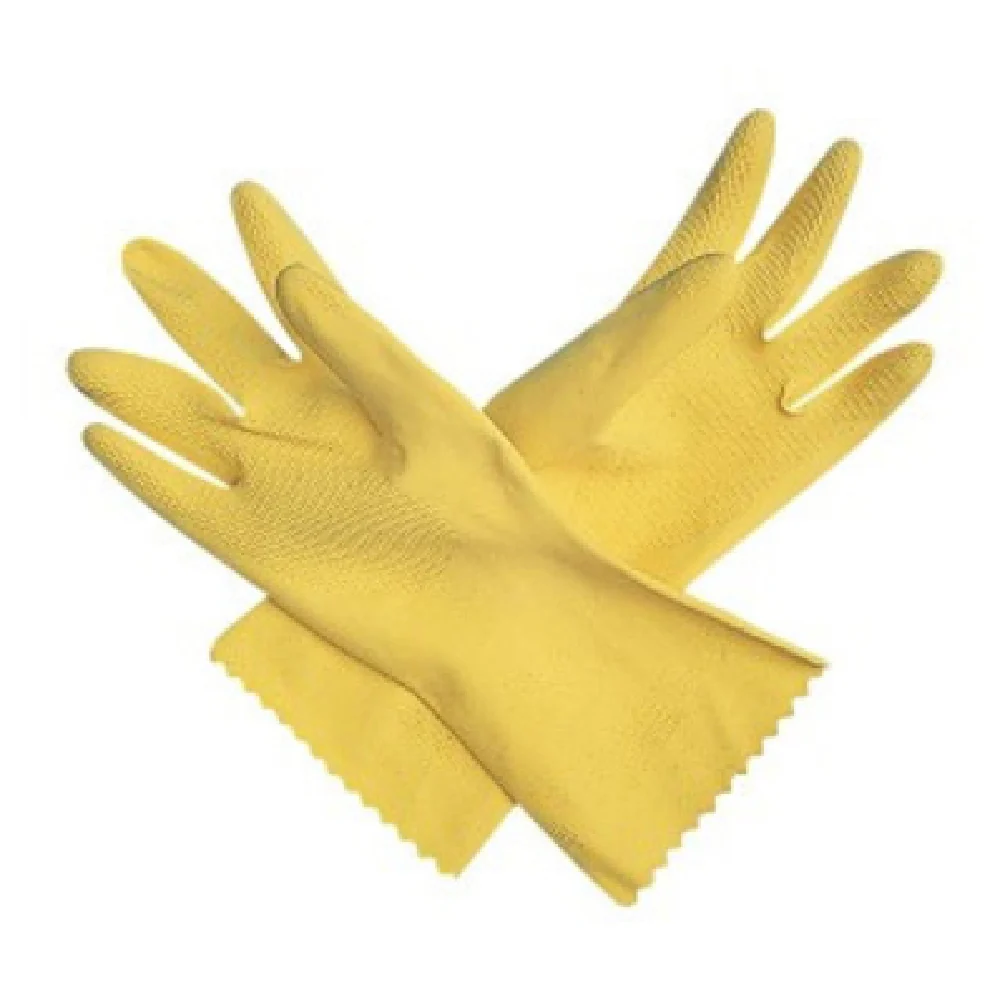 San Jamar 620RP-L Large Latex Dishwashing Glove 22 Mil Yellow with Flock Lining