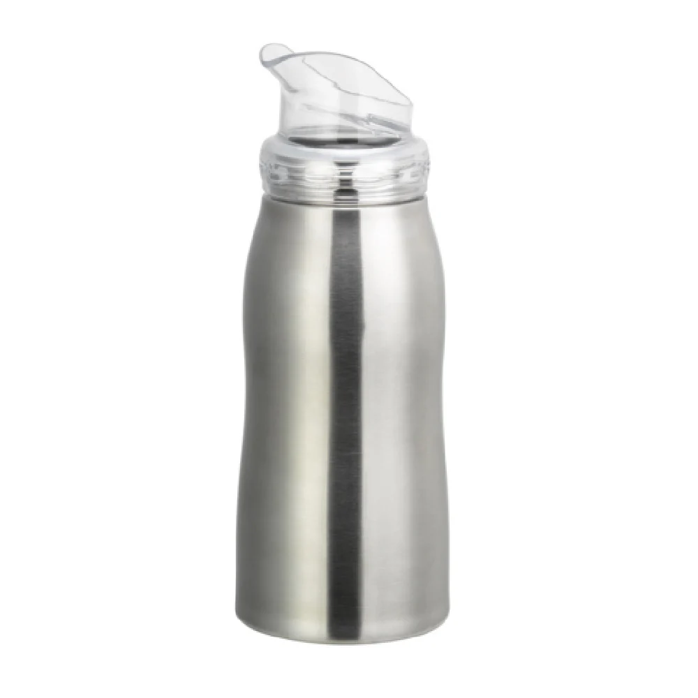 Service Ideas VV07SSLG 3.75 Inch Wide Oil and Vinegar Cruet with Large Pour Lid Brushed Stainless Steel Service Ideas VV07SSLG 3.75 Inch Wide Oil and Vinegar Cruet with Large Pour Lid Brushed Stainless Steel