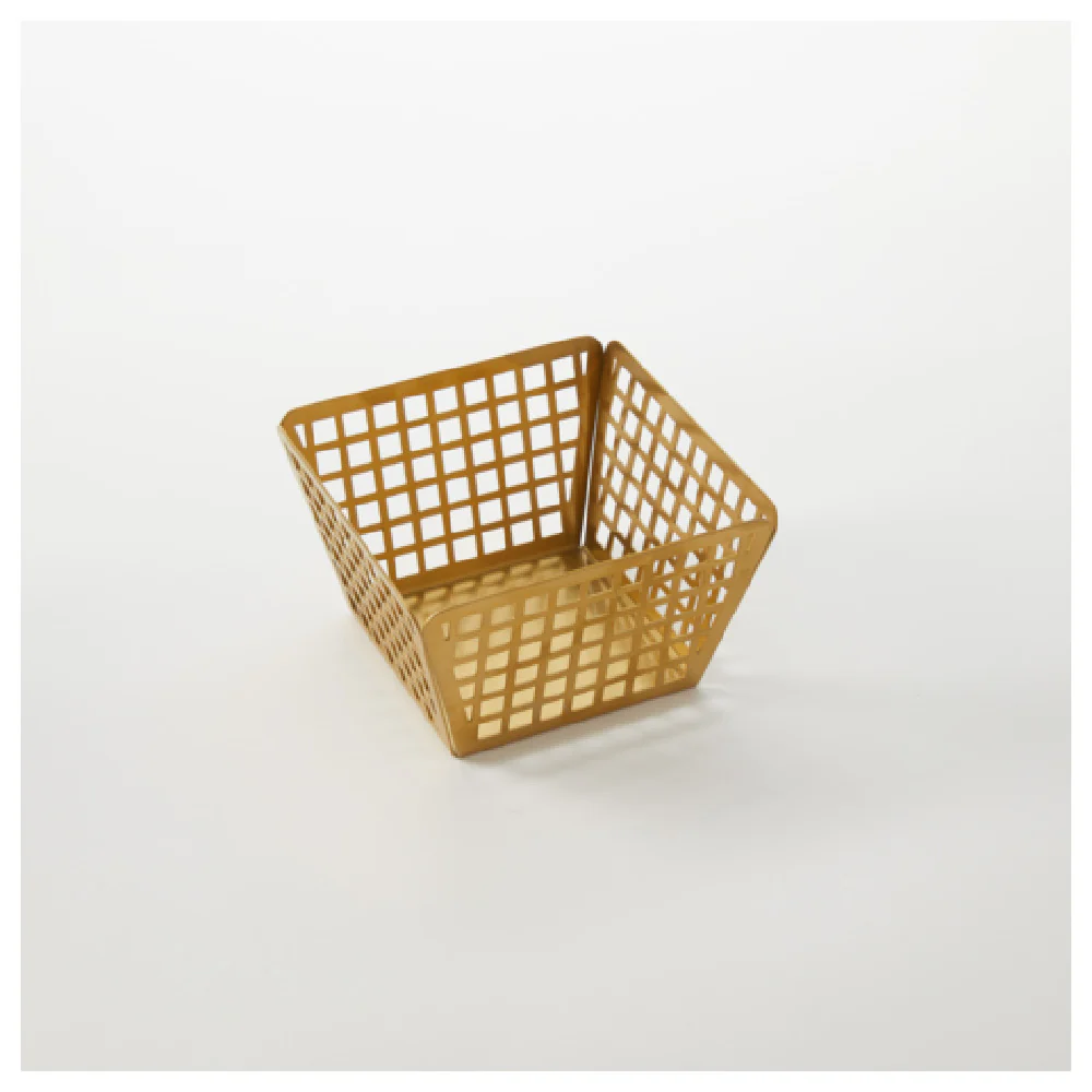 American Metalcraft LFRYG55 5 Inch Square Basket with Gold Finish Stainless Steel