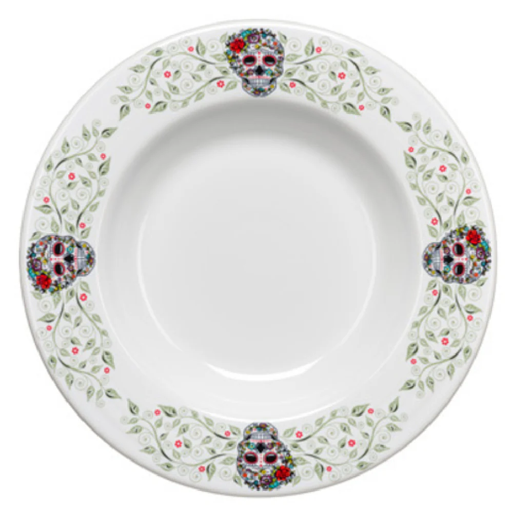Steelite HL46241823 21 Oz Pasta Bowl 12 Inch Round China with Skull and Vine