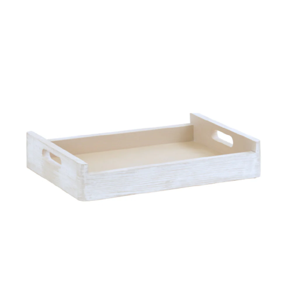 Cal Mil 22454-1014-113 17-1/4 Inch Accent Tray White-washed Pine Wood