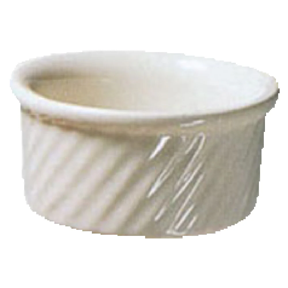 Steelite DC498W 8 Oz Souffle Bowl Round Ribbed White Ceramic 2 Dozen Pack