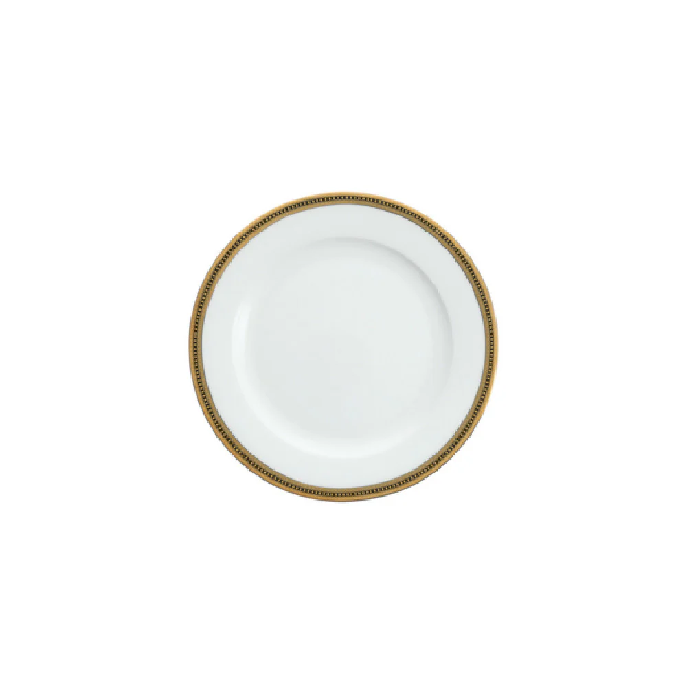 Fortessa RRP-GDAUPH-107 6.75 Inch Plate Creamy White Bone China with Gold Band