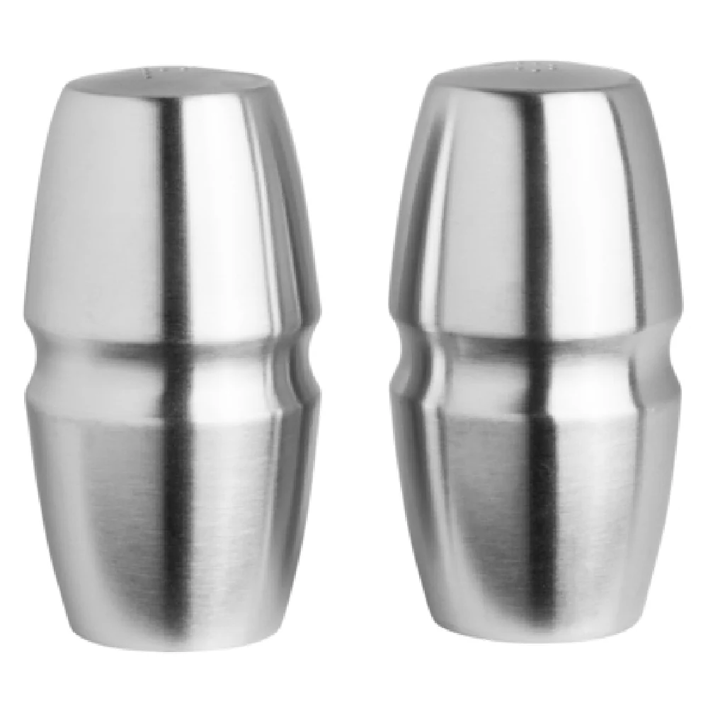 Steelite 7347MW147 2 Oz. Stainless Steel Salt and Pepper Shaker Set 2 Dozen Packs