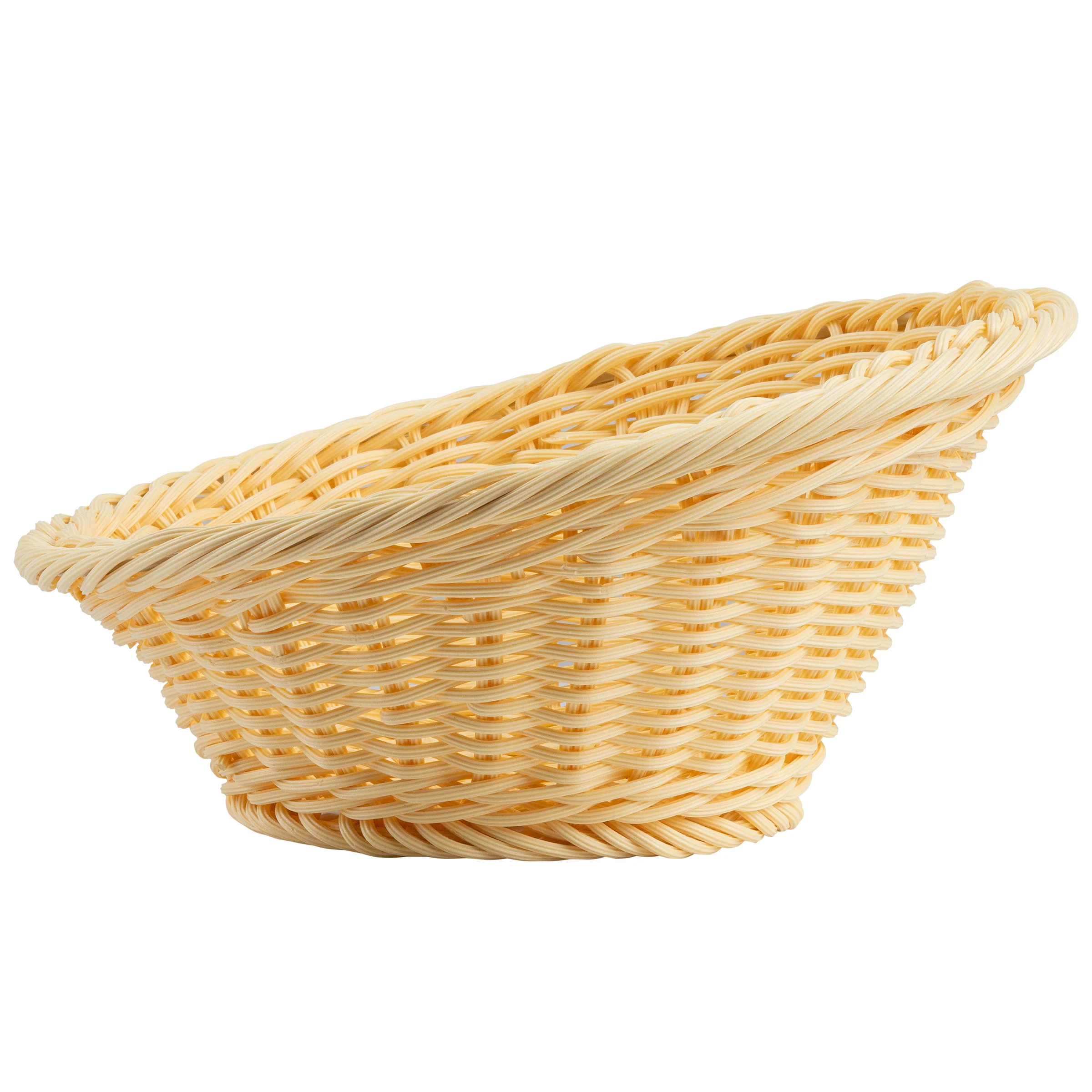 Tablecraft 12128 13-1/2 Inch Diameter Round Handwoven Basket Polypropylene Natural