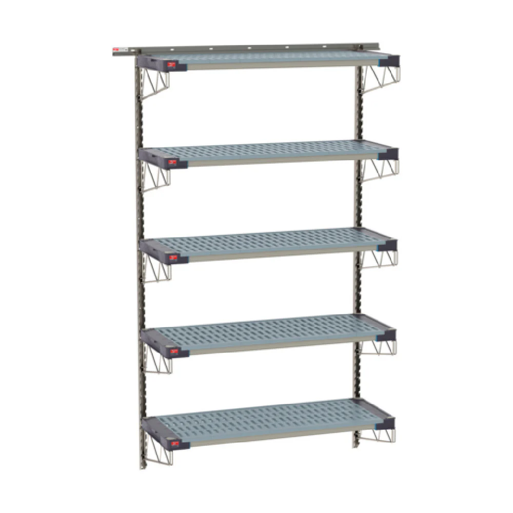 Metro SW-1848S4-85-5TIER SmartWall Life Tall Wall Shelving Kit Five-shelf Type 304 Stainless Steel Components: Wall Tracks Metro SW-1848S4-85-5TIER SmartWall Life Tall Wall Shelving Kit Five-shelf Type 304 Stainless Steel Components: Wall Tracks