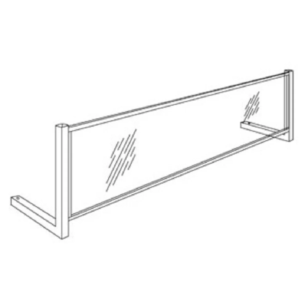 Atlas Metal PRVC-3 49 Inch Vertical Sneeze Guard with Laminated Safety Glass
