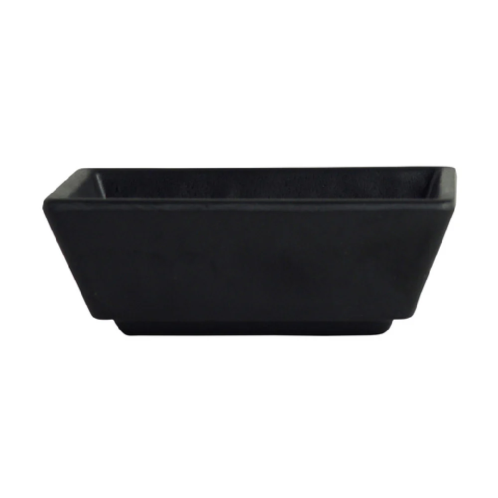 Steelite 7181TM515 2 Oz Rectangle Dish Cali Black Melamine 3.25 Inch - Sauce Dish