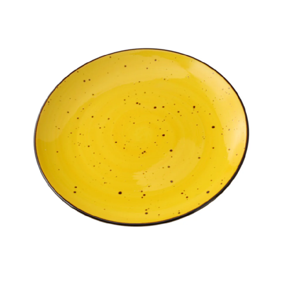 Yanco LY-1110YL 10-1/4 Inch Round Coupe Plate with Glazed Porcelain Yellow Yanco LY-1110YL 10-1/4 Inch Round Coupe Plate with Glazed Porcelain Yellow