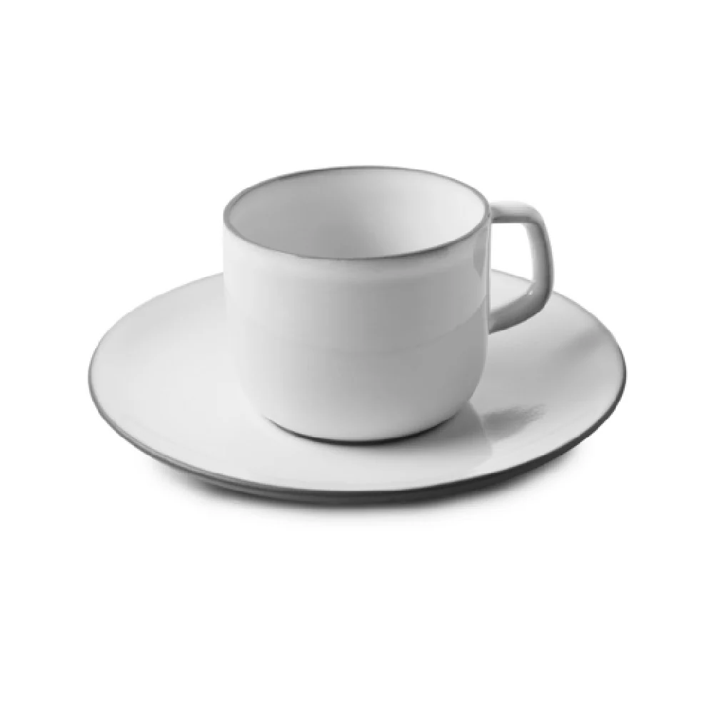 Revol 660537 2.71 Oz Oven Safe Espresso Cup and Saucer Porcelain White Revol 660537 2.71 Oz Oven Safe Espresso Cup and Saucer Porcelain White