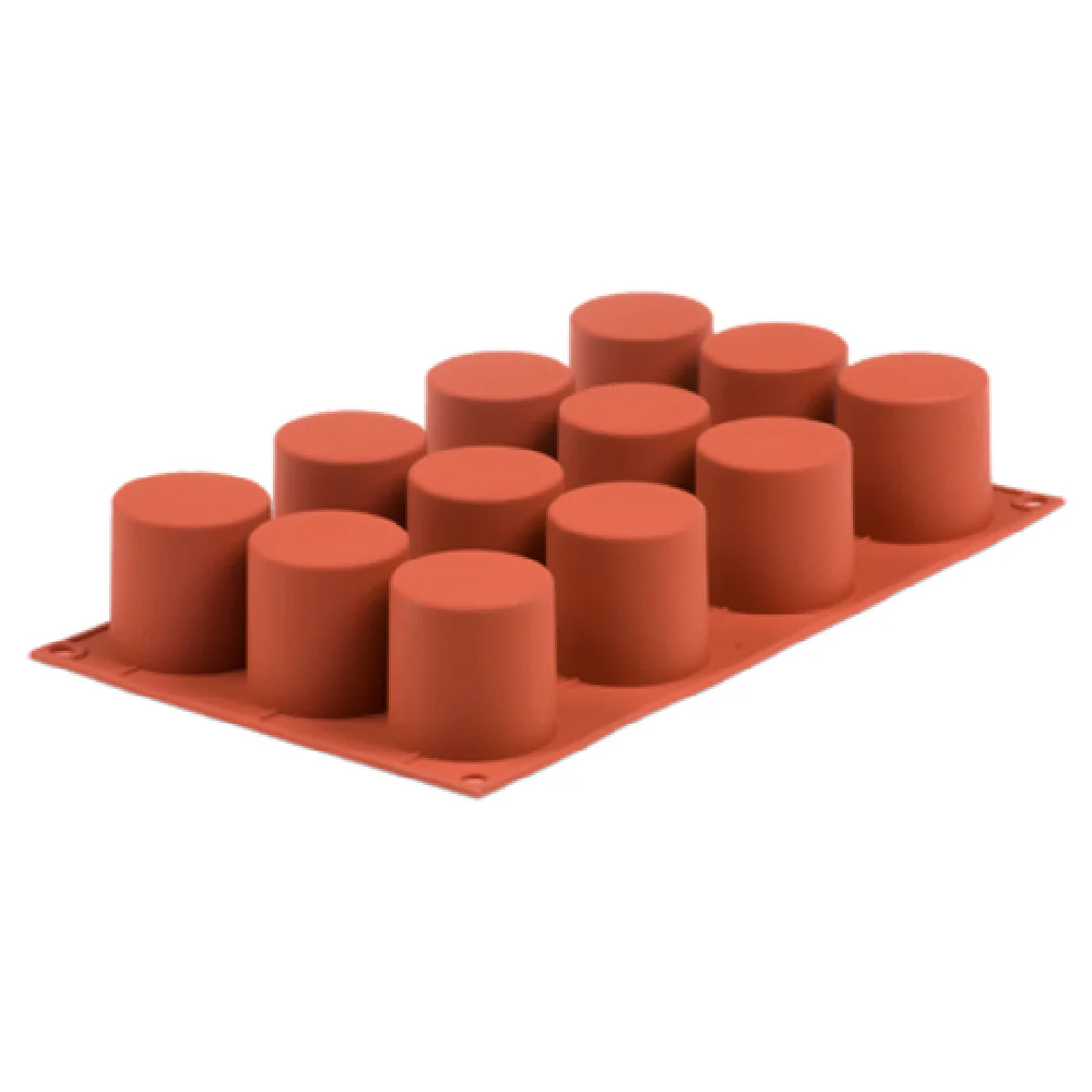 JB Prince M512 C 12 Inch Silicone Mold Non-Stick Orange with 3 oz Capacity