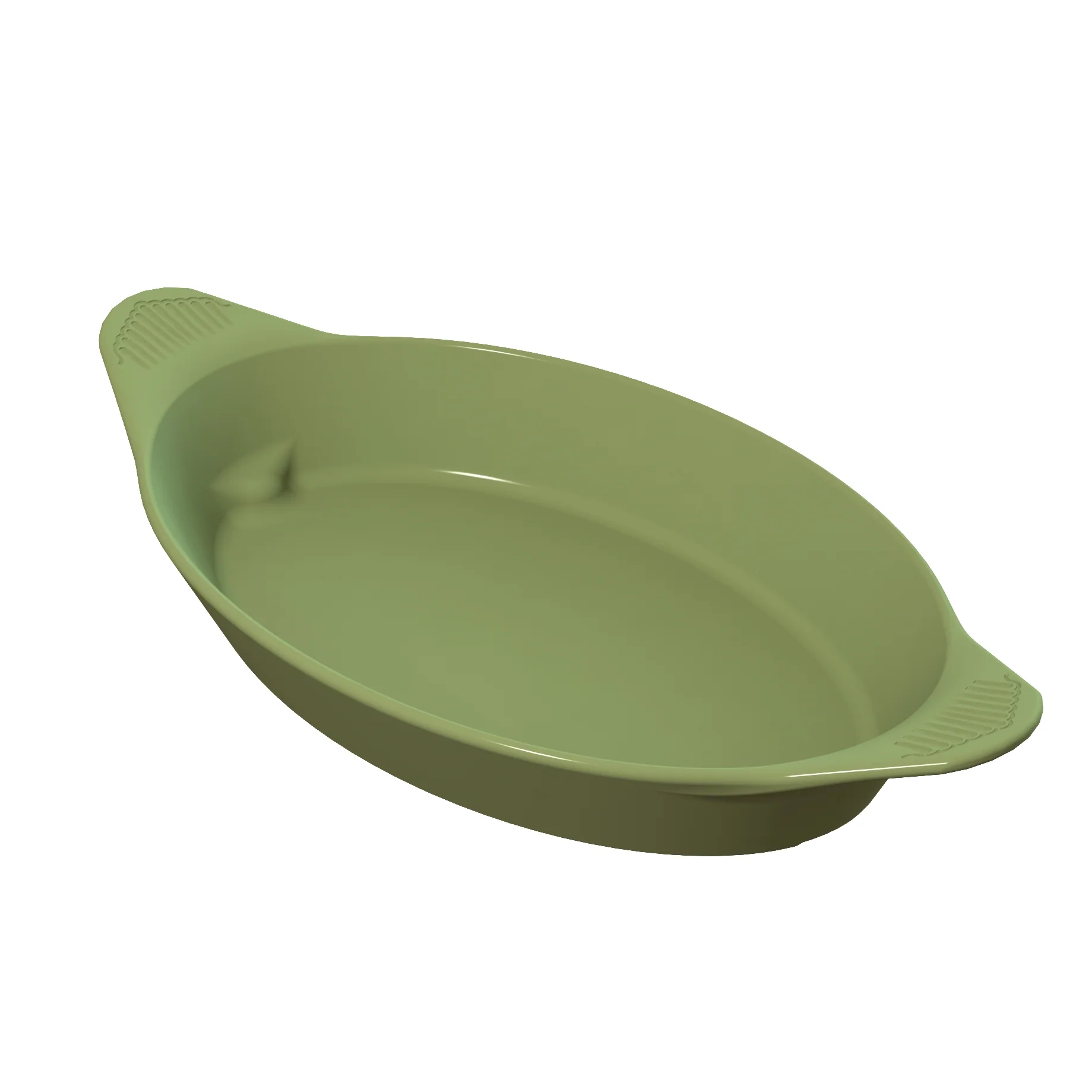 Tablecraft CW1730MM 24 Oz. Oval Cold Holding Serving Dish with Shell Handles Mint Aluminum