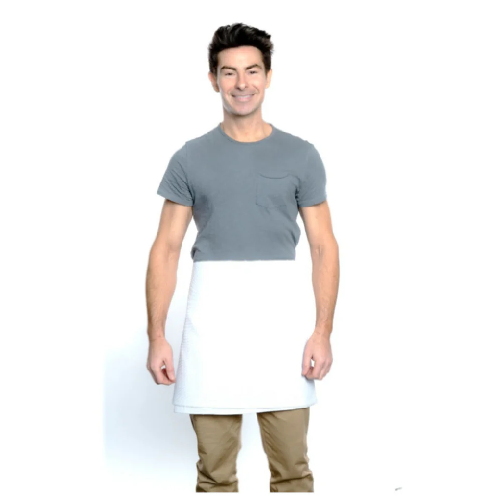 Empura 167051WH 17 Inch Waist Apron No Pockets White Poly-Cotton