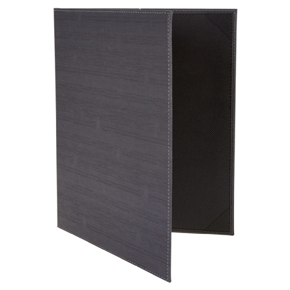 Winco LMD-814GY Legal Size Menu Cover Double Fold Leather-like Gray