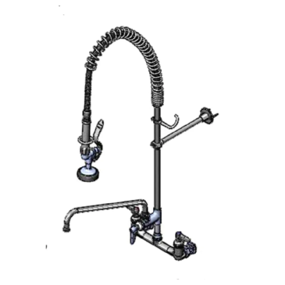 T&S Brass B-0133-01-36H 8 Inch Wall Mount Pre-Rinse Faucet Assembly with 36 Inch Hose