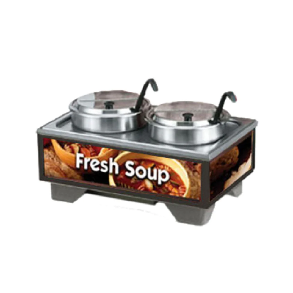 Vollrath 720202003 18 Quarts Soup Merchandiser Base Electric Countertop with Stainless Steel and 7 Quart Accessory Pack