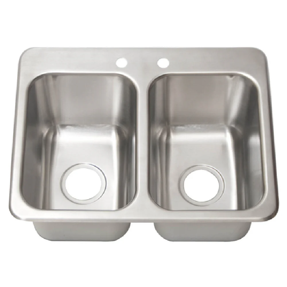 BK Resources DDI2-10141024-P-G 24 Inch Two Compartment Drop-In Sink Stainless Steel with Faucet BK Resources DDI2-10141024-P-G 24 Inch Two Compartment Drop-In Sink Stainless Steel with Faucet