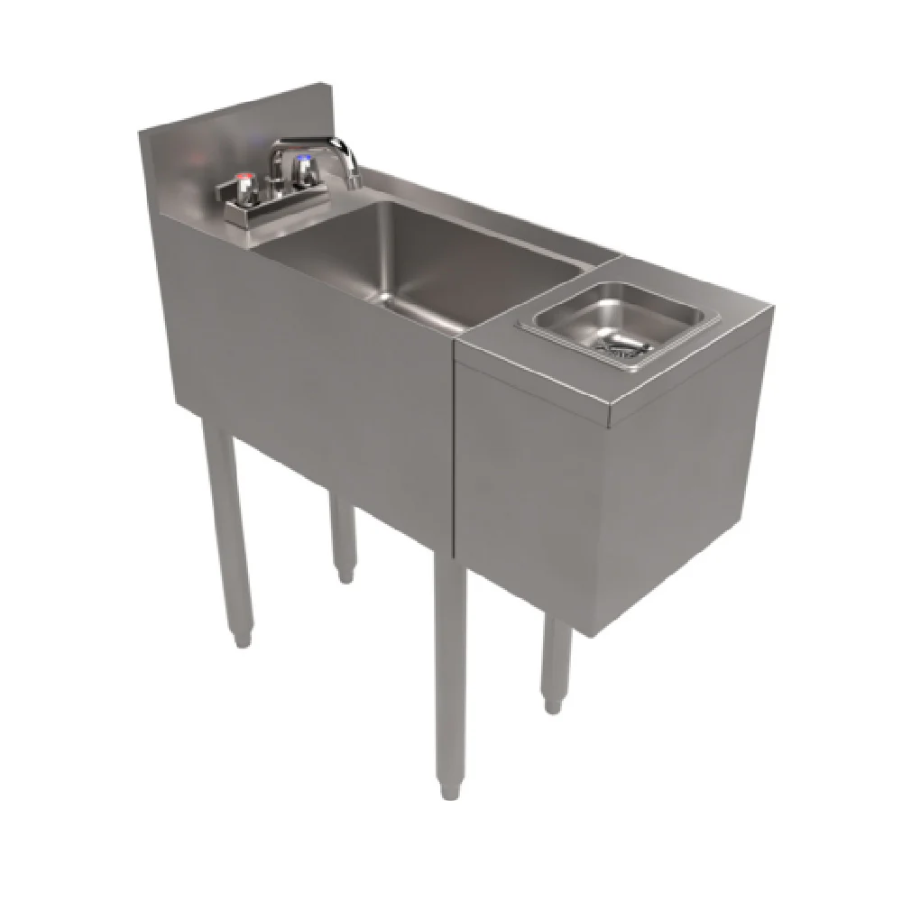 BK Resources UB4-21-SS12-GR-PG 12 Inch Glass Rinser Hand Sink Stainless Steel with Faucet BK Resources UB4-21-SS12-GR-PG 12 Inch Glass Rinser Hand Sink Stainless Steel with Faucet