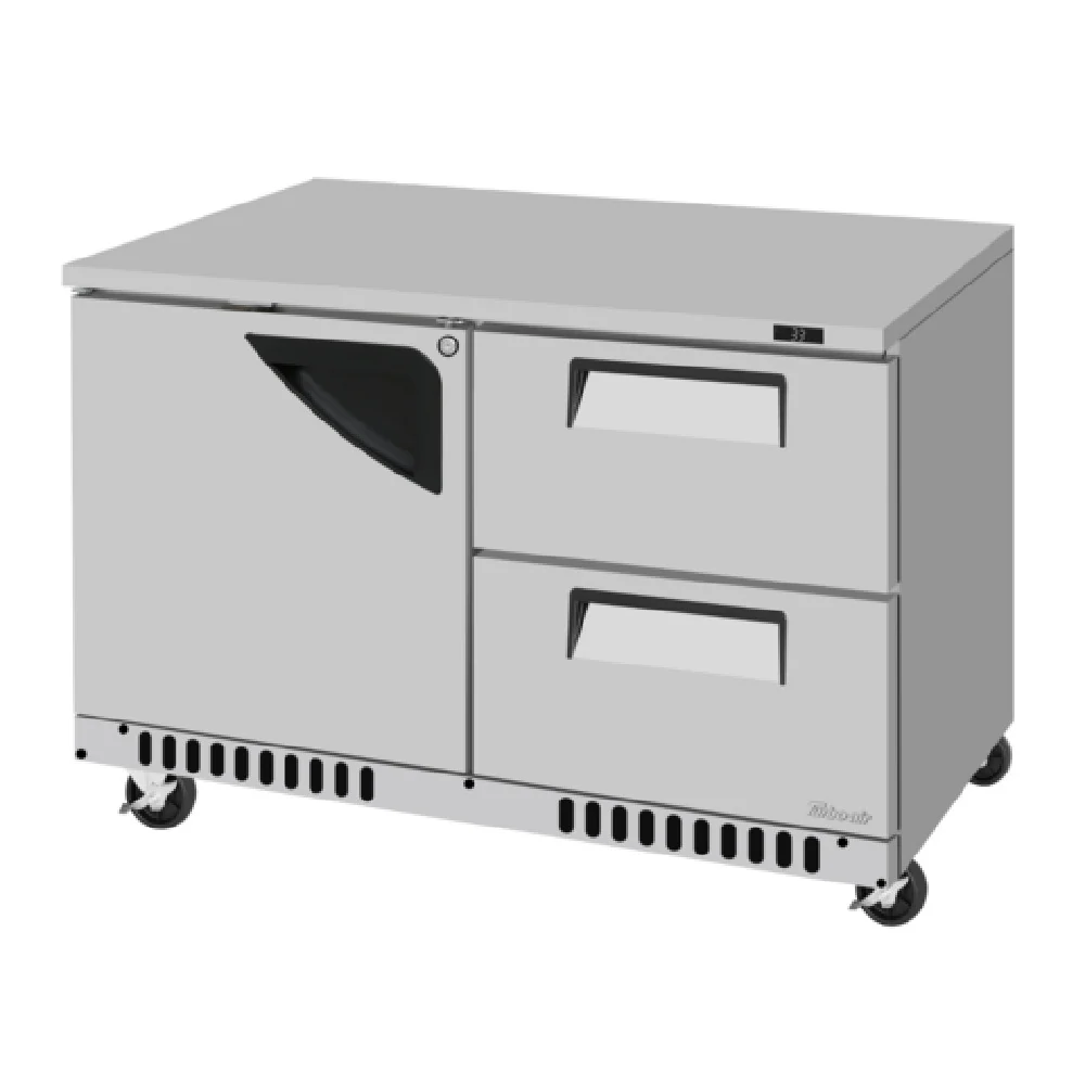 Turbo Air TUR-48SD-D2R(L)-FB-N 48 Inch Refrigerator 11.1 cu ft Two Section Stainless Steel with Lock